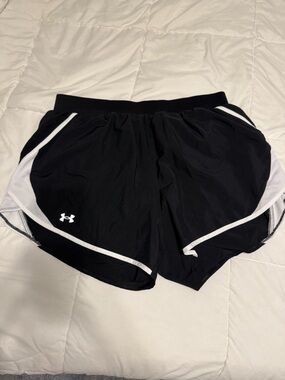Under Armour Black and White Women’s Athletic Shorts (built in underwear)